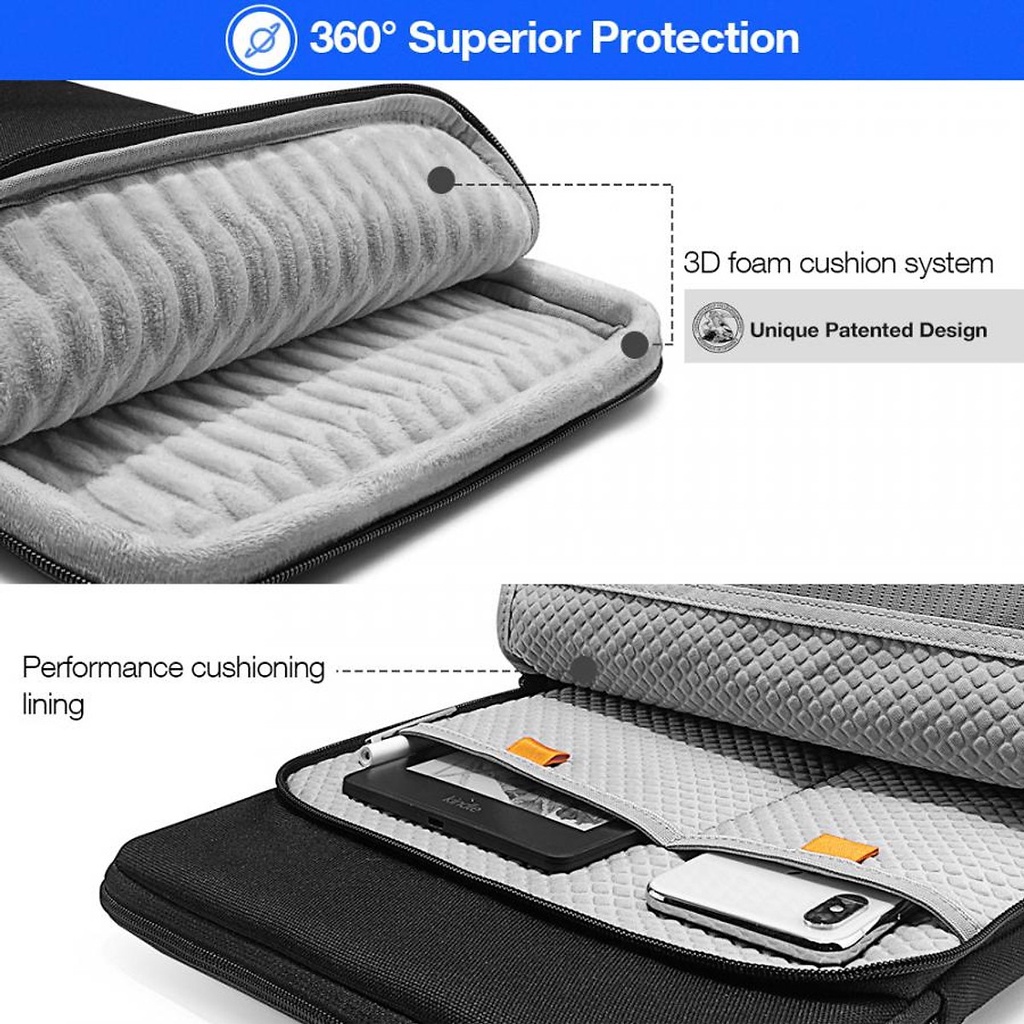 Túi chống sốc Tomtoc 360° Protection Premium for MACBOOK 14″/Ultrabook 13.3&quot; - H13