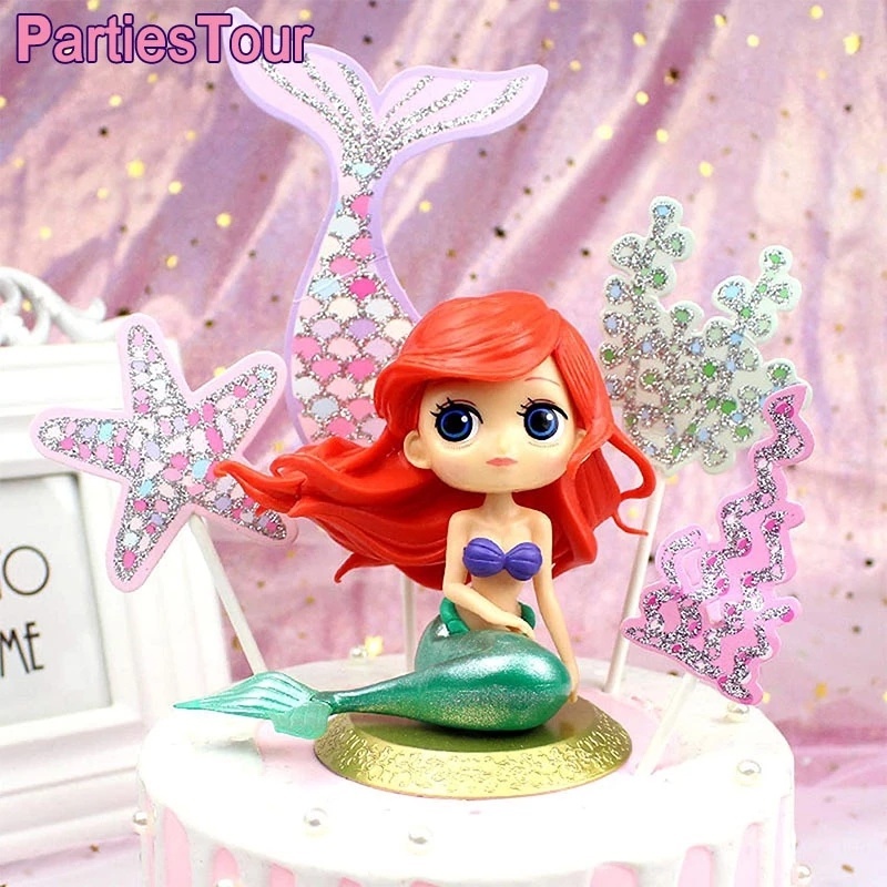Phụ Kiện Trang Trí Bánh Kem Chủ Đề Nàng Tiên Cá Dễ Thương