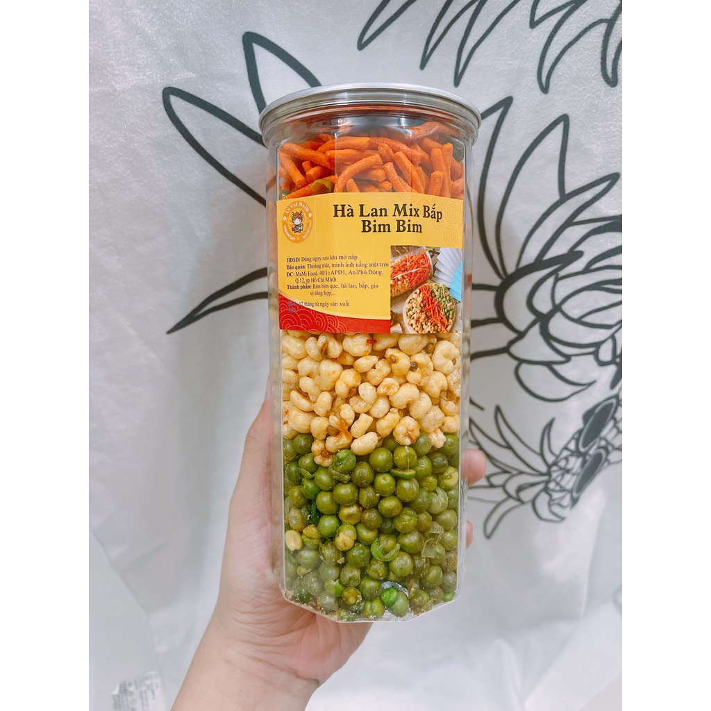 Bim bim que mix bắp, đậu hà lan, lon pet 400g siêu ngon