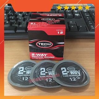 Hộp 30 miếng vá săm ô tô, xe máy Tech 12 (Tròn, 60mm)