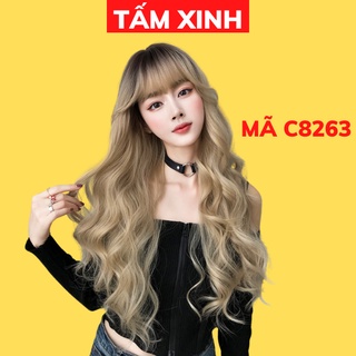 Bộ tóc giả cả đầu nữ đẹp dáng xoăn sóng dài 65cm - mã c8263