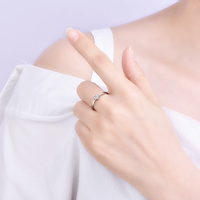 Nhẫn Hở Mạ Vàng Hồng 18K Đính Đá Zircon Có Thể Điều Chỉnh