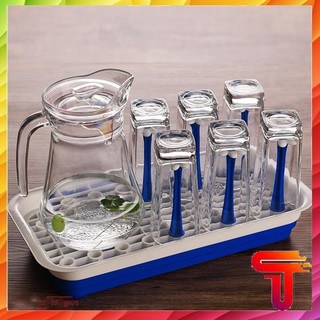 [ LOẠI DÀY] Khay úp ly cốc nhựa TaNoSa. Khay úp cốc chén hình chữ nhật 2 lớp