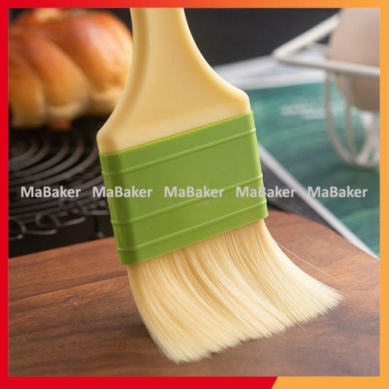 Chổi quét dầu lông mịn, loại tốt, bền đẹp cán dài, size 5,5cm và 3cm, dài 23cm. - MaBaker