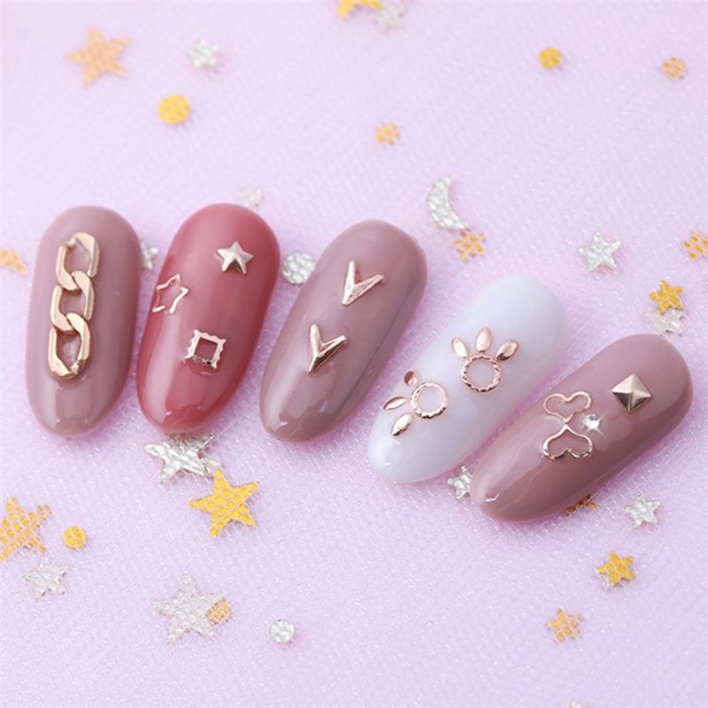 Bộ phụ kiện hình trăng sao đính trang trí móng tay đẹp măts