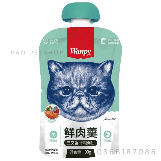 SUP thưởng WANPY nắp vặn cho mèo siêu NGON 90g