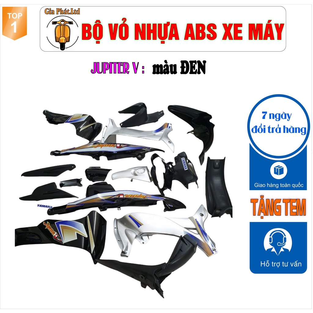 Bộ nhựa áo xe JUPITER V nhựa ABS cao cấp màu ĐEN_SPP - 556 (8042)