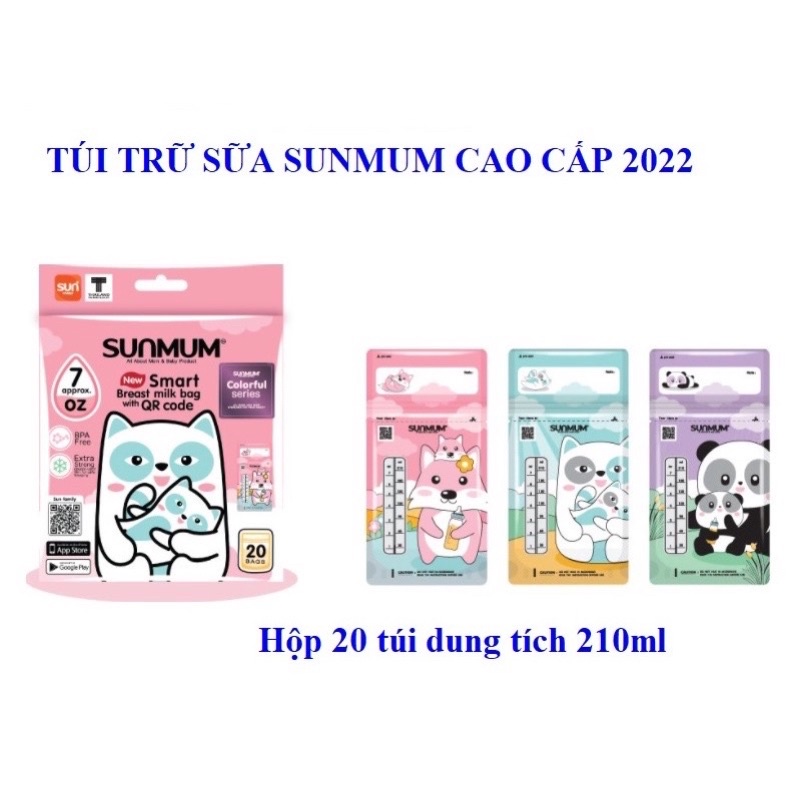 Túi trữ sữa sunmum Thái Lan - Túi trữ sữa mẹ dung tích 100ml và 250ml