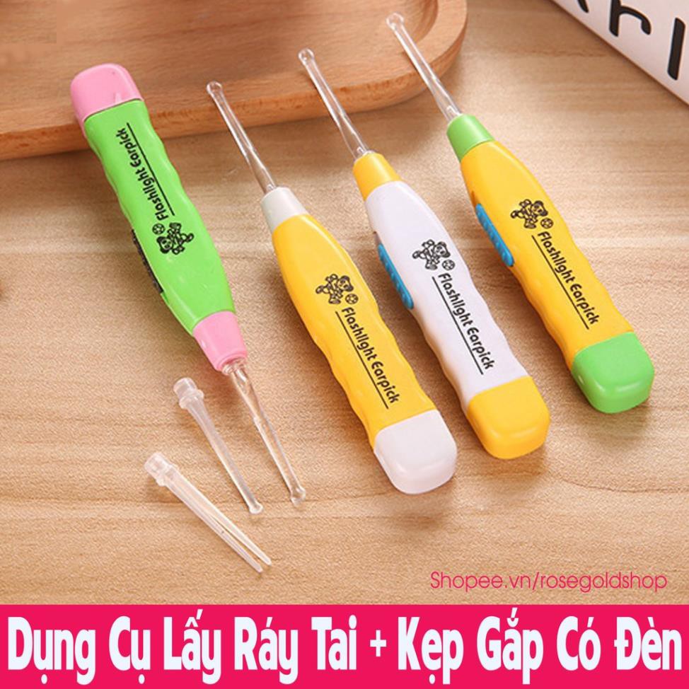 Dụng Cụ Lấy Ráy Tai Có Đèn Kèm Kẹp Gắp An Toàn Cho Bé [Thanh Mai Shop]