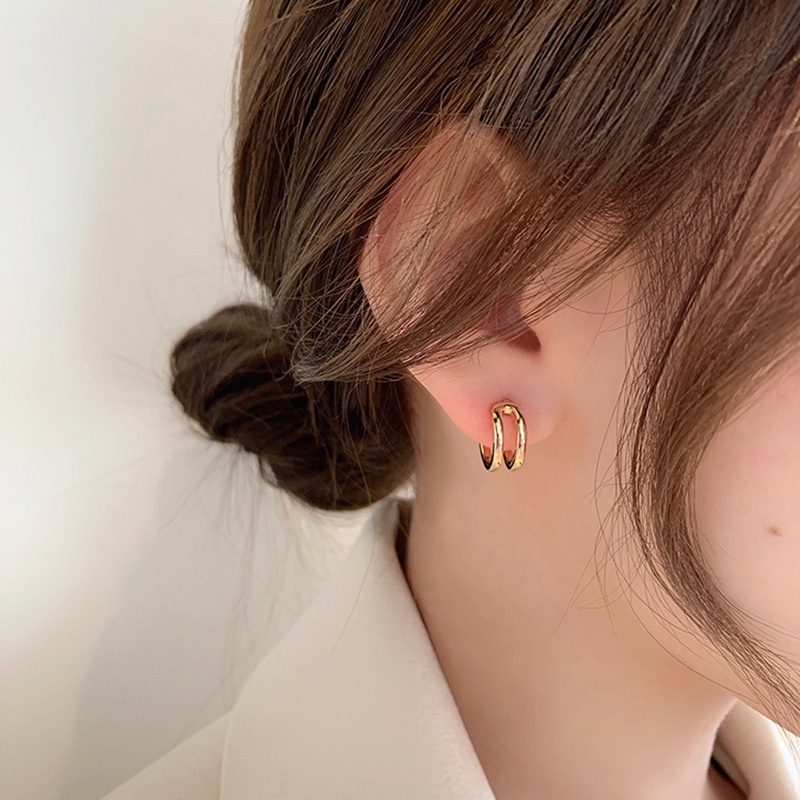 Khuyên tai mạ bạc 925 thiết kế đơn giản sang trọng cho nữ