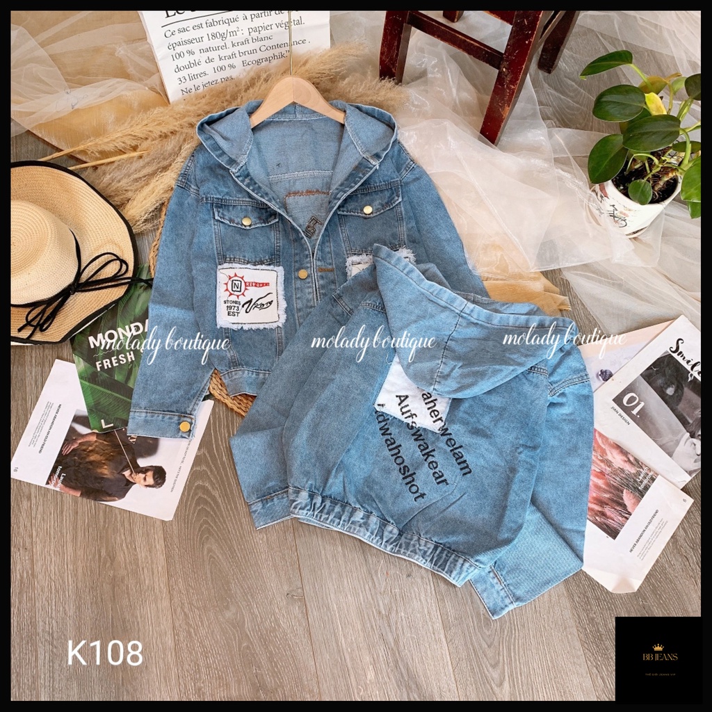 Áo khoác jean nữ Weed cao cao cấp form 40-58kg Panda.