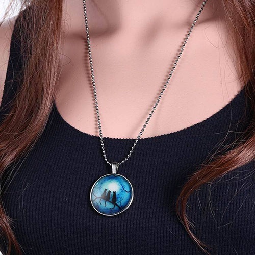 Dây chuyền hợp kim hình 3 chú mèo dạ quang độc đáo