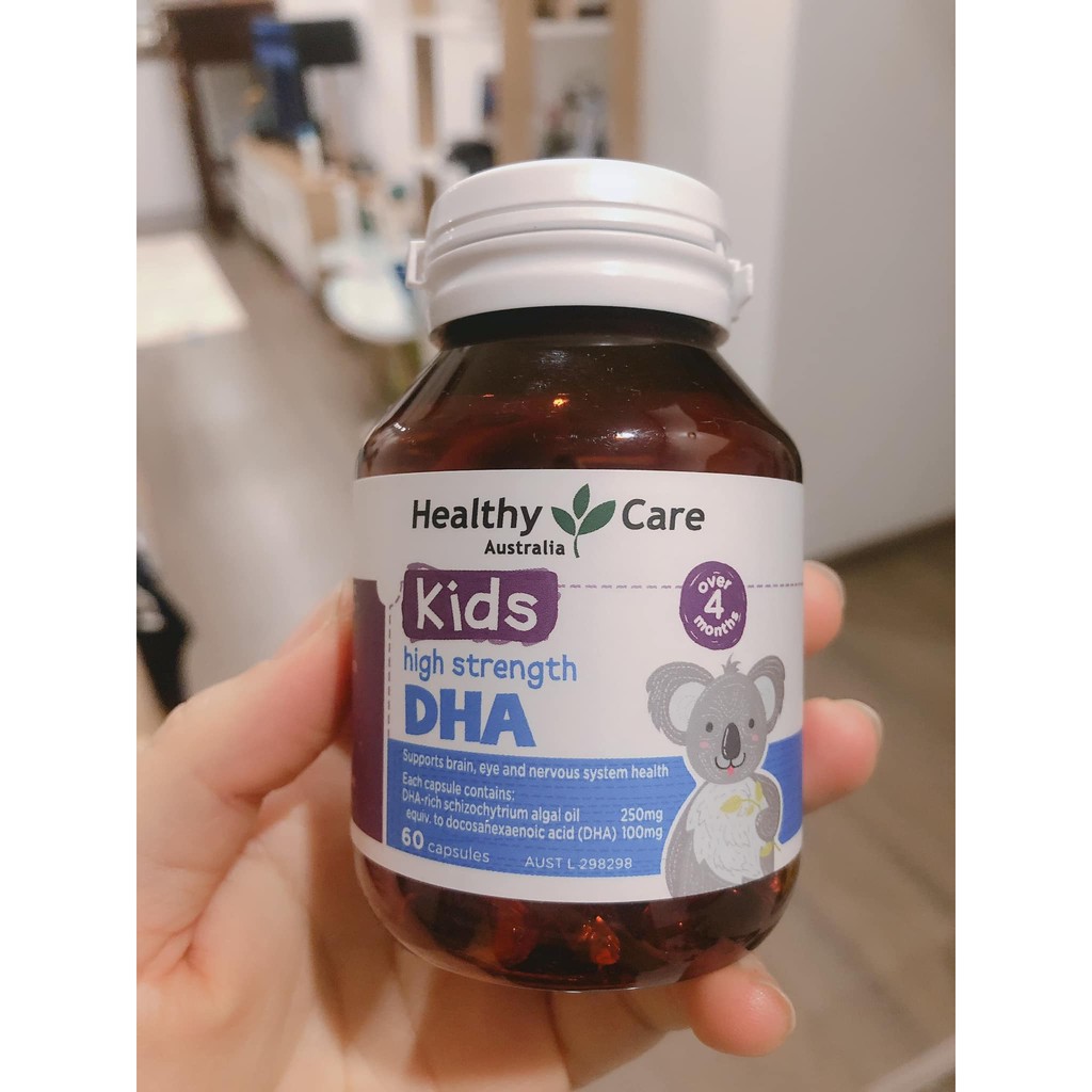 Viên Bổ Sung DHA Cho Bé Healthy Care Kid’s High DHA , Bổ Sung Omega 3 ( Hộp 60 viên ) - Úc