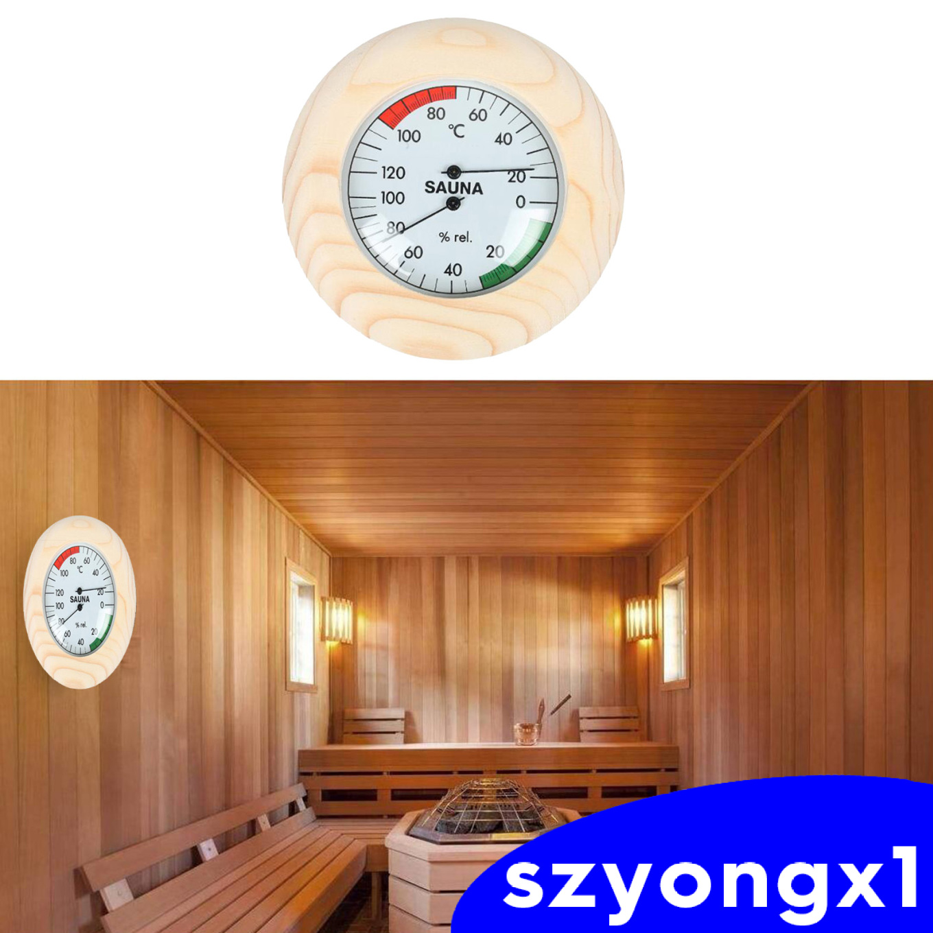 Best sale！ Digital Sauna Wooden Hygrothermograph Thermometer & Hygrometer fpr Sauna Room