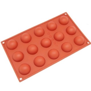 Khuôn silicon hình cầu (15 ô)- [khuôn socola, khuôn thạch]