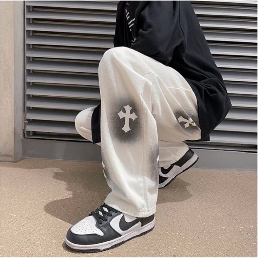 quần jean nam phong cách Hàn Quốc quần jean ống suông nữ quần bò ống from rộng quần baggy jean thời trang quần jean ống suông