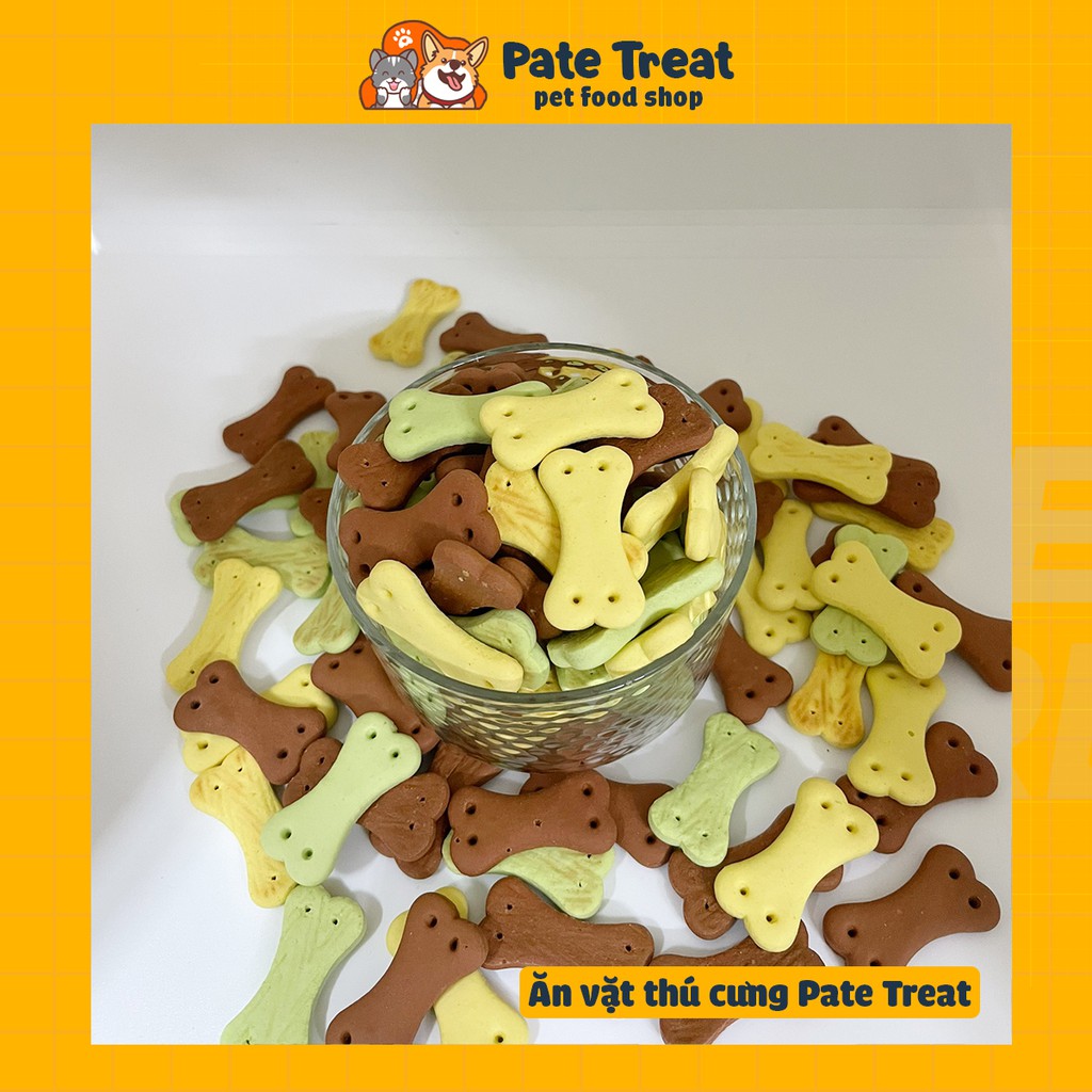 Treat Bánh Thưởng Cho Chó Bánh Quy Bơ Sữa Hình Xương Cho Chó PATE TREAT 50gram 100gram Thức Ăn Cho Chó Mèo Thú Cưng