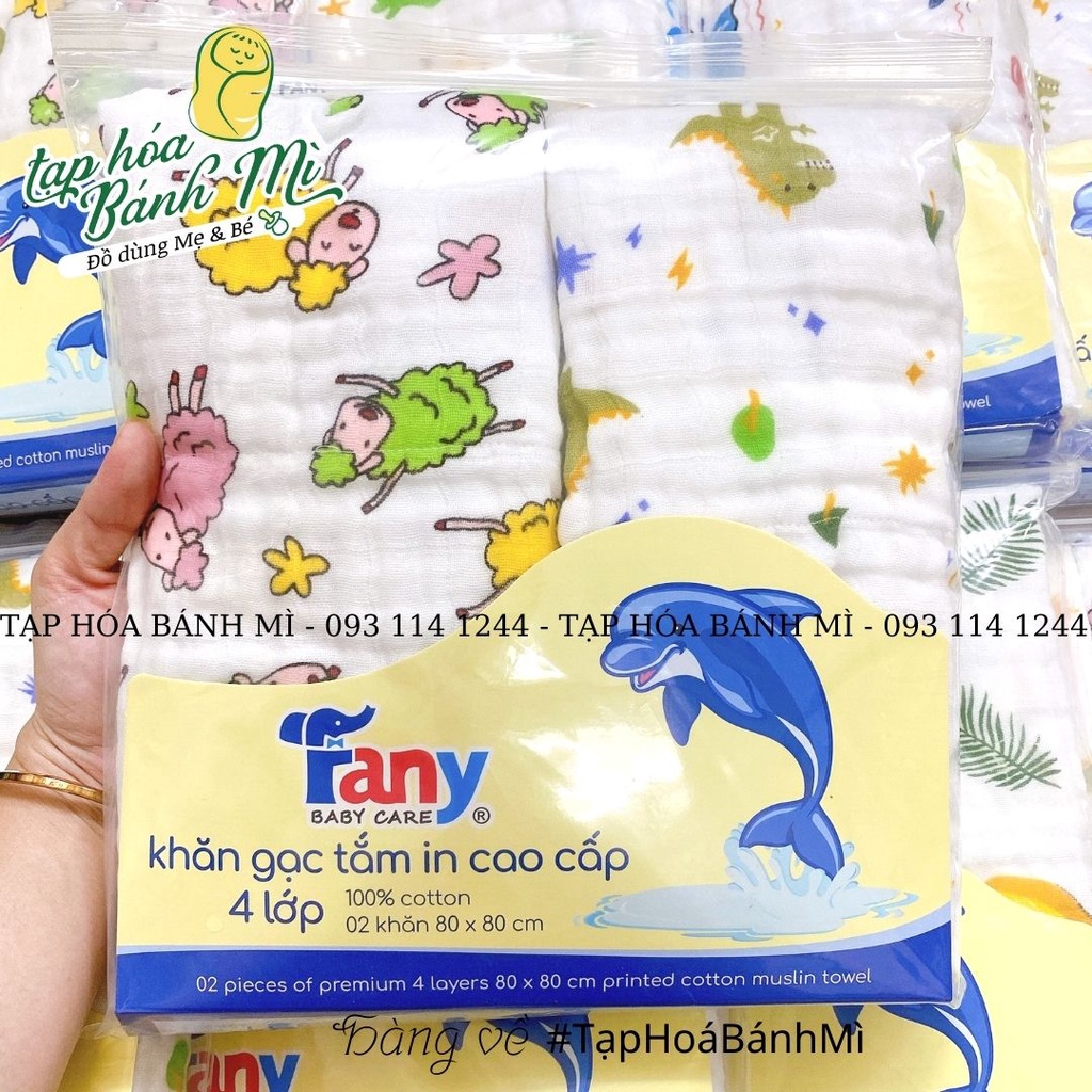 Khăn tắm 4 lớp Fany in hình dễ thương cho bé