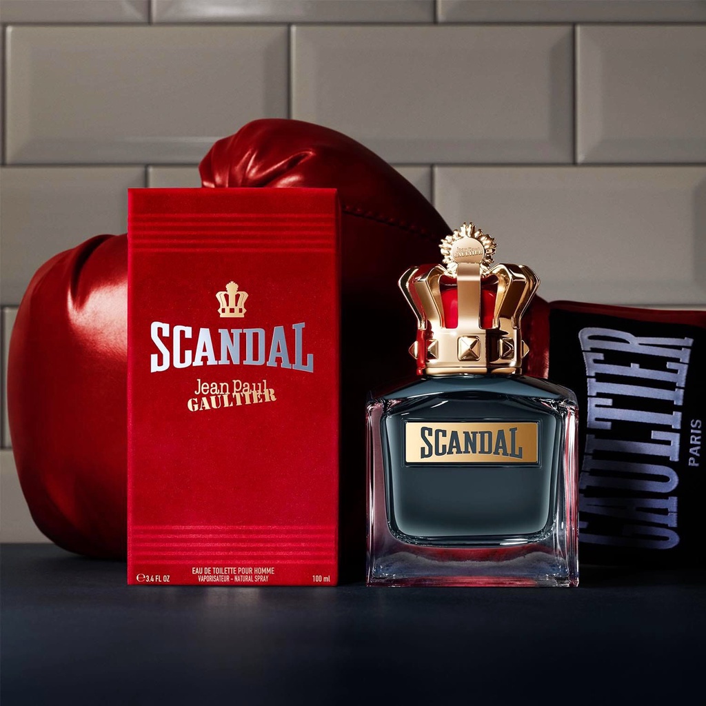 Nước hoa nam chính hãng JPG SCANDAL POUR HOMME hình vương miện đỏ 100ml Nước hoa nam tính lịch lãm- Lưu hương 8-12 tiếng