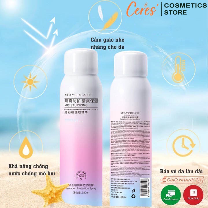 Xịt Chống Nắng Maycreate ☀️𝑭𝒓𝒆𝒆𝒔𝒉𝒊𝒑☀️ Trắng Da Nâng Tông Chống Nước 150ml | BigBuy360 - bigbuy360.vn
