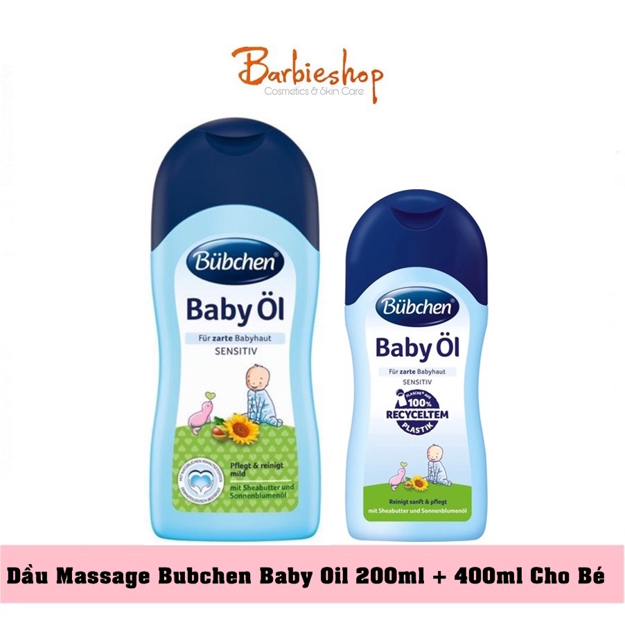 Dầu Massage Bubchen Baby Oil 200ml + 400ml (Dầu Dưỡng Da Cho Bé)