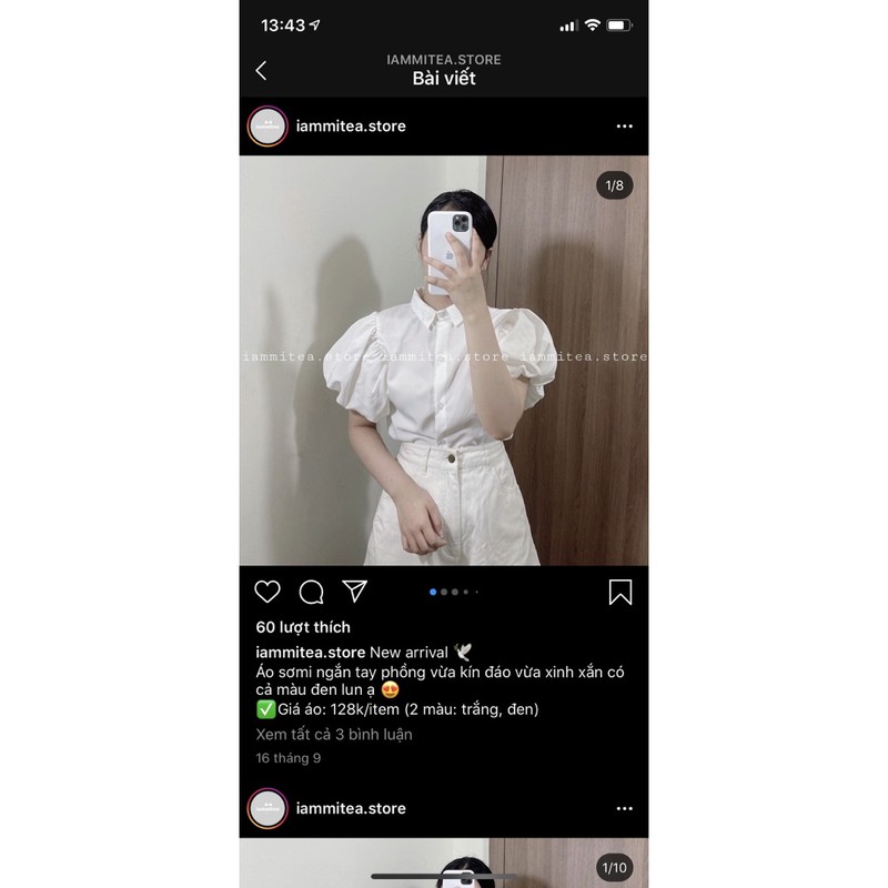 Áo sơ mi tay phồng freesize