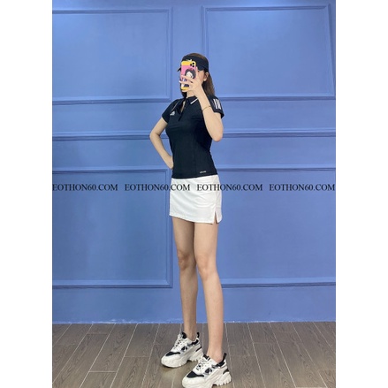 Áo polo das có cổ, chân váy 2 lớp cv9  Eothon60
