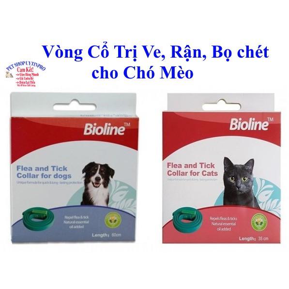 VÒNG CỔ DIỆT VE RẬN BỌ CHÉT CHO THÚ CƯNG CHÓ MÈO Bioline