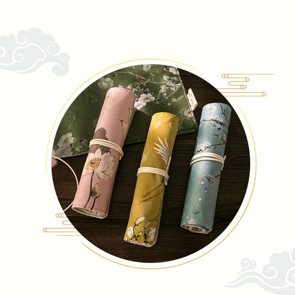 Túi cuộn elegant81 đựng bút chì kiểu Trung Hoa nhiều màu sắc thanh lịch cho bé