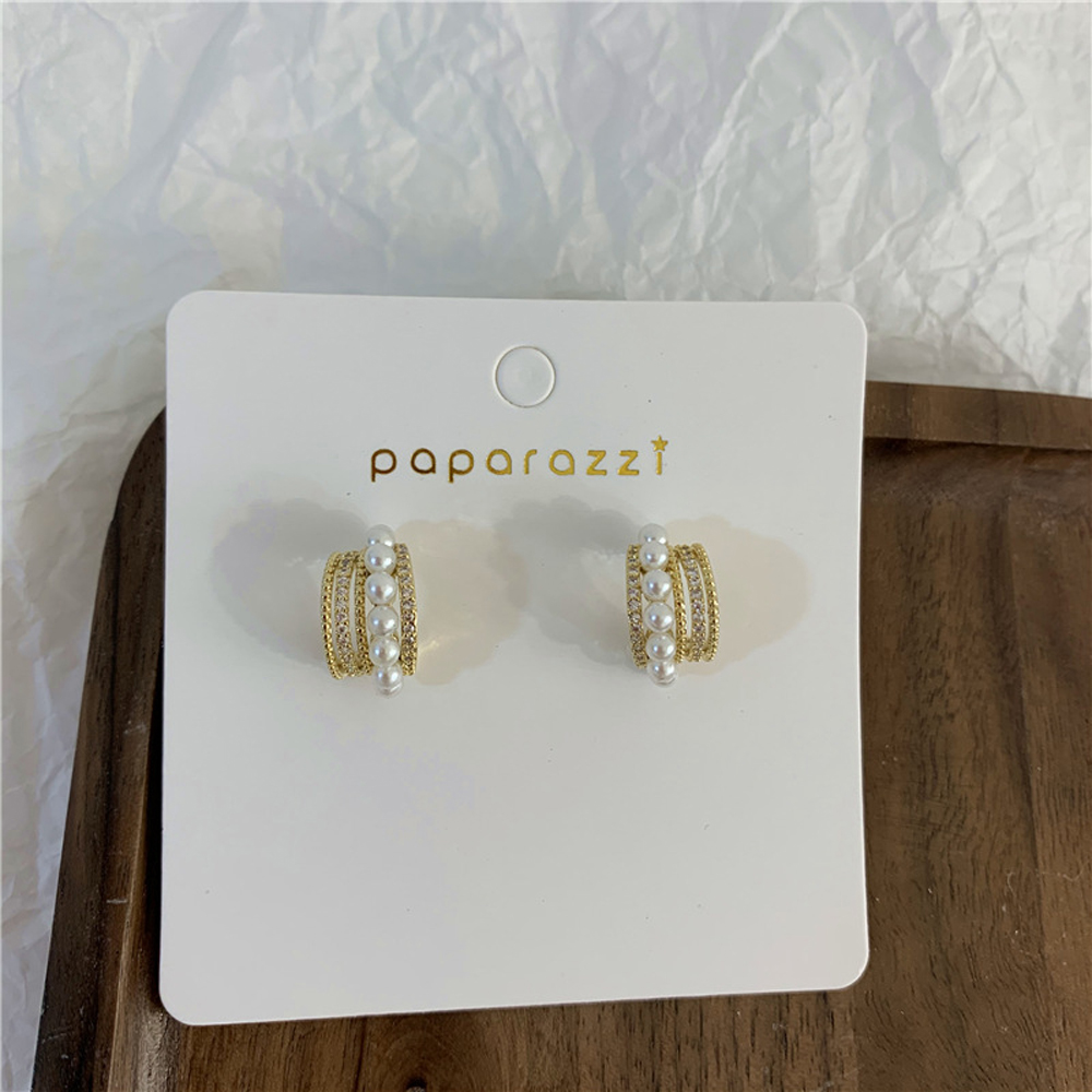 FORBETTER Classic|Stud Earrings New Round Pearl Dangle Earring Women Fashion Jewelry Sweet Geometric Temperament Girls Multi-Layer/Multicolor