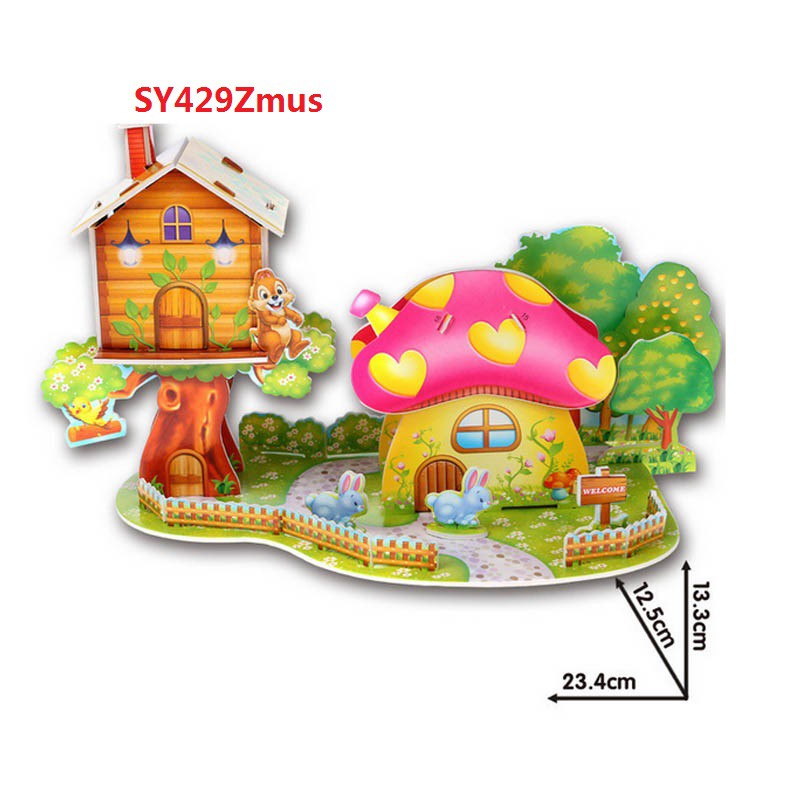 Bộ đồ chơi lâu đài EVA 3D dễ thương cho bé