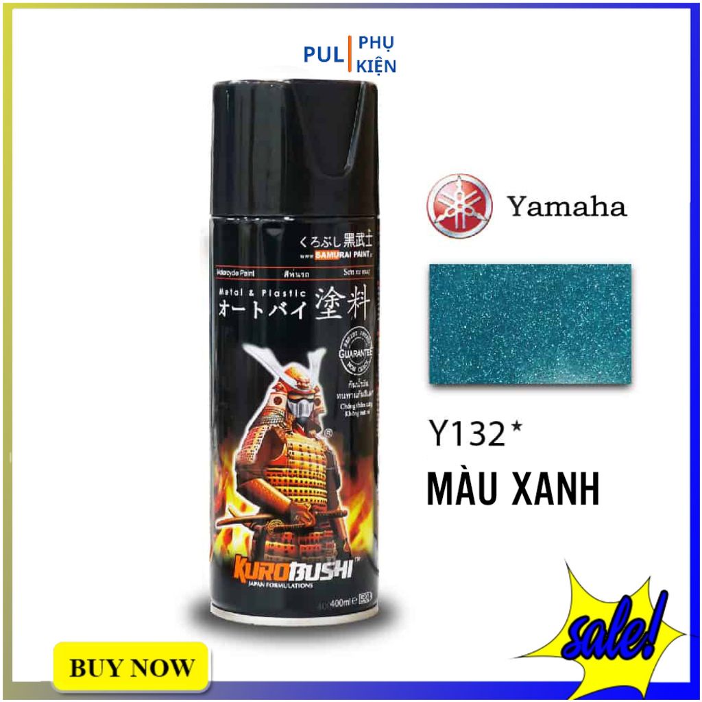 Sơn samurai màu xanh lá Y132 làm mới đẹp xe bám tốt chống gỉ sét hàng chính hãng