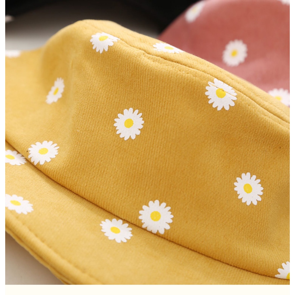 Mũ bucket hoạ tiết hoa cúc chống nắng đáng yêu cho bé