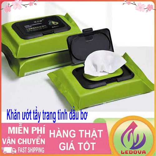 Khăn Ướt Tẩy Trang Tinh Dầu Bơ Sạch Sâu An Toàn Cho Làn Da Tiện Dụng