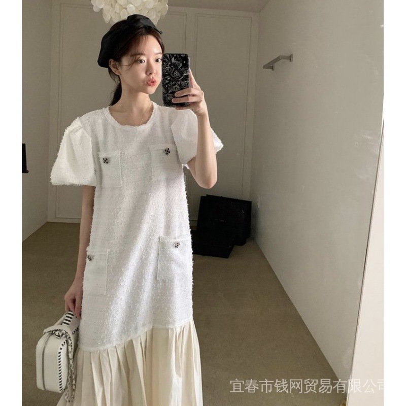 Đầm Tay Phồng Xếp Ly Phong Cách Pháp Cổ Điển