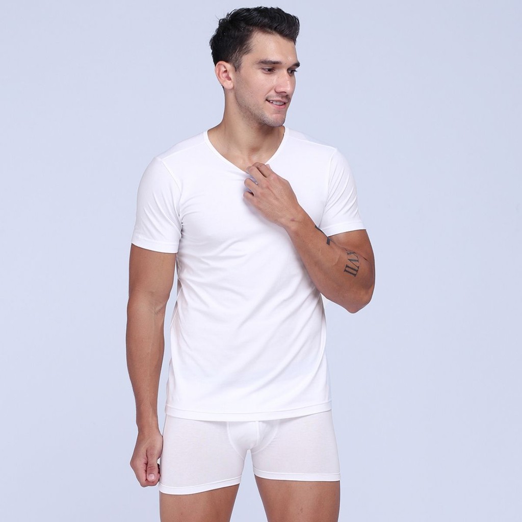 Áo Thun Nam Trơn Jockey Cotton Màu Trắng Xám Xanh Đen - JIMT7114 | BigBuy360 - bigbuy360.vn