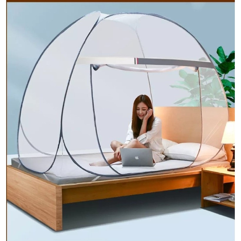 Mùng Chụp Tự Bung Xếp Gọn 1m8x2m Khung Khép Siêu Bền
