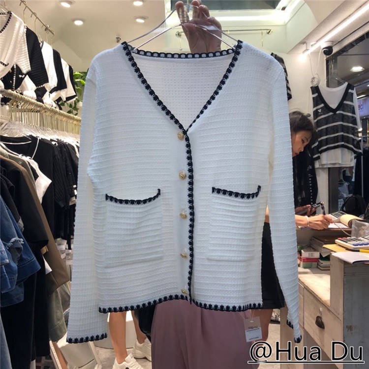 Áo Cardigan Dệt Kim Dáng Ôm Lưng Cao Cá Tính Cho Nữ