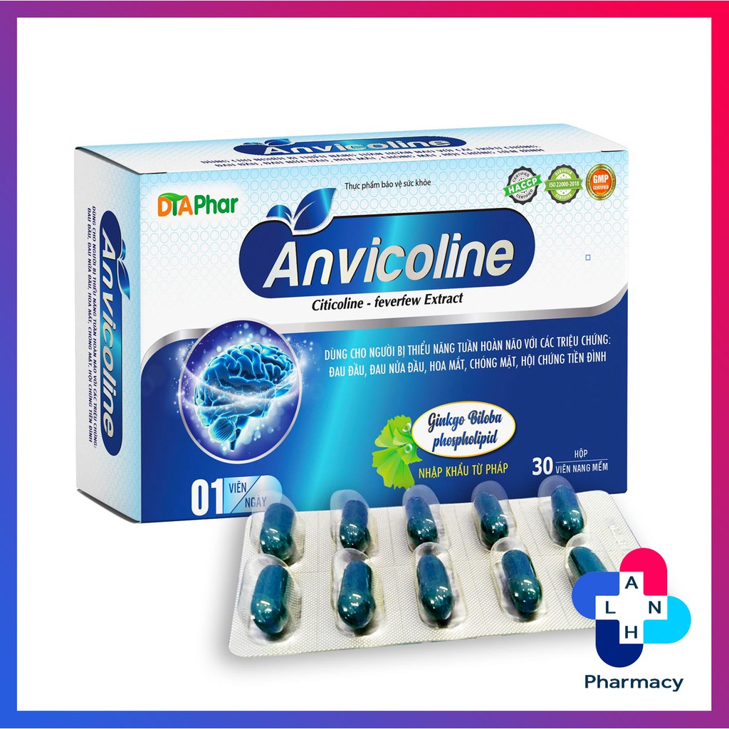 ANVICOLINE  - Hỗ trợ hoạt huyết, tăng cường tuần hoàn máu não.