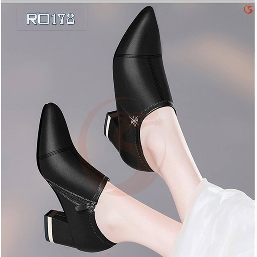[VIDEO/ẢNH THẬT] Boot cao gót thời trang nữ cao cấp ROSATA RO178 5p gót vuông - HÀNG VIỆT NAM - BKSTORE
