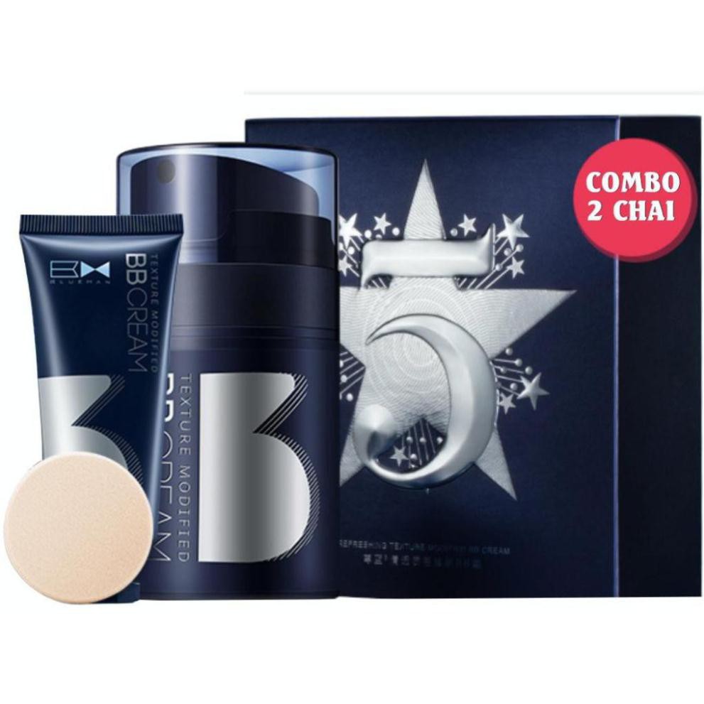 [ Bản 2 Chai ] Kem Nền Trắng Da Giữ Ẩm Che Khuyết Điểm bbcream , Làm Đẹp Cho Nam 5.0 Chuẩn Hãng Blueman Bao Check