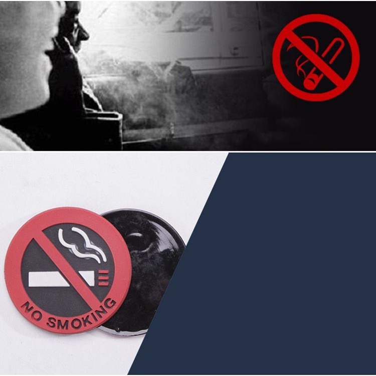 5 Miếng Tem Dán 3D Không Hút Thuốc No Smoking Bằng Cao Su Dán Xe ô Tô Ms-311