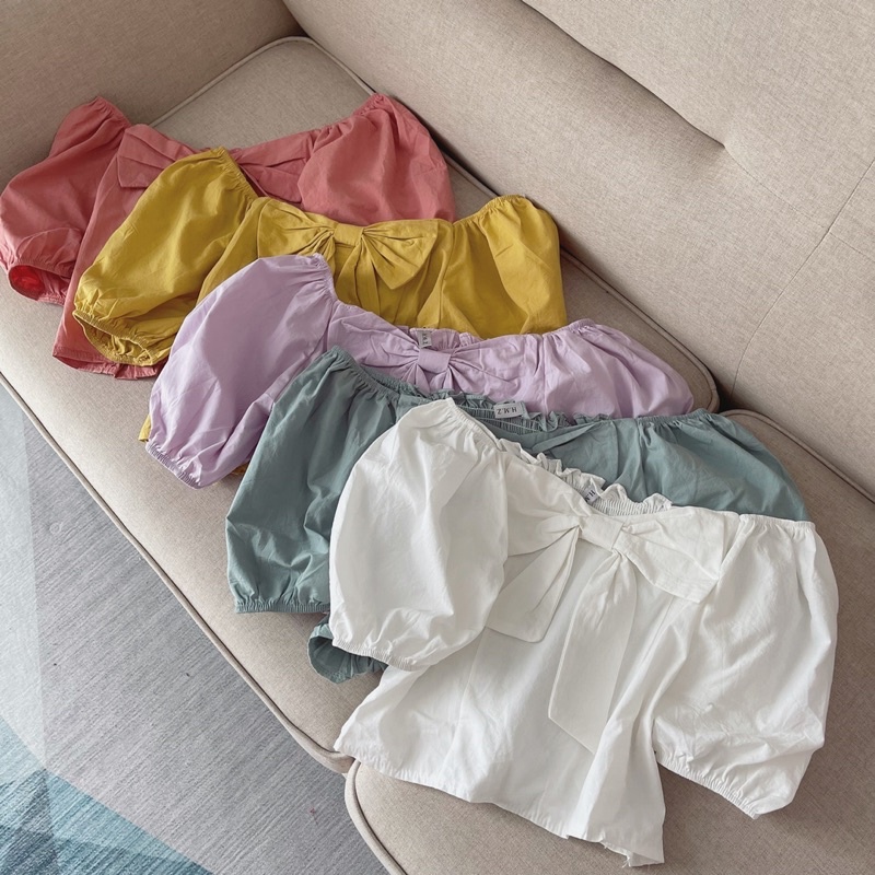 Áo croptop nơ áo kiểu cho nữ A55