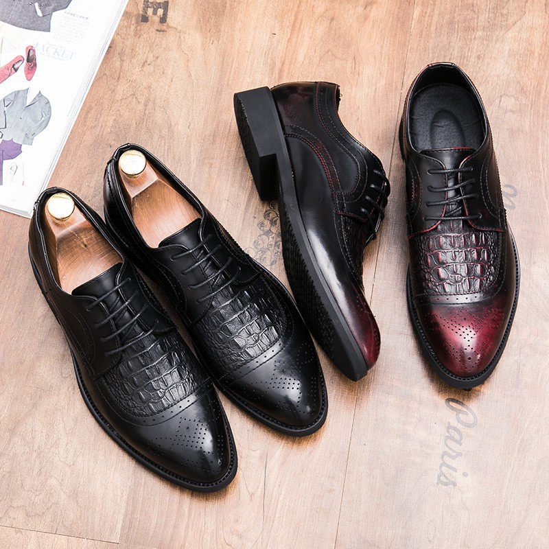 Men Big Size Flats Dress Shoes Casual Oxford Male Formal Brogue Shoes