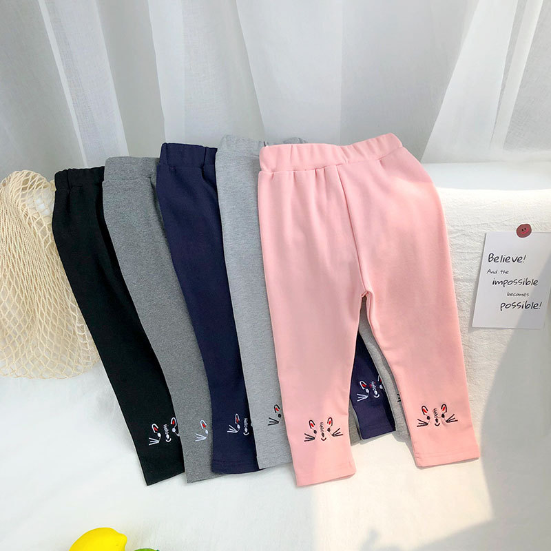 Quần Legging Dài In Hình Mèo Dễ Thương Cho Bé Gái