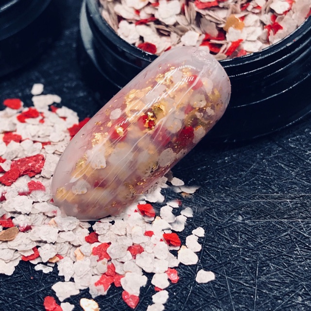 Set 5 hũ  Xà cừ mảnh trang trí móng