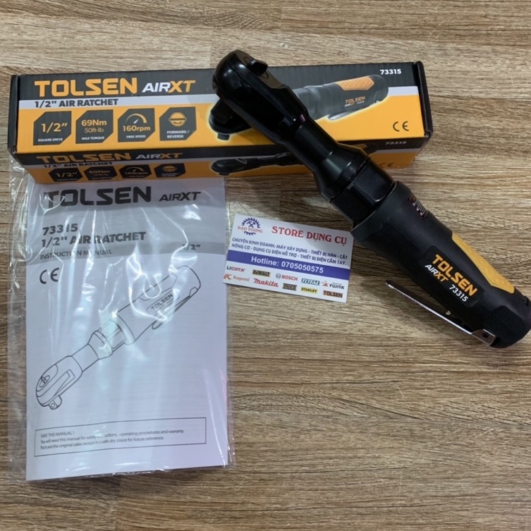 Máy Bắn Bulong Góc Dùng Hơi 1/2" Tolsen 73315| Máy Vặn Bulong Ngang Dùng Khí Nén 1/2 Inch | Siết bulong góc
