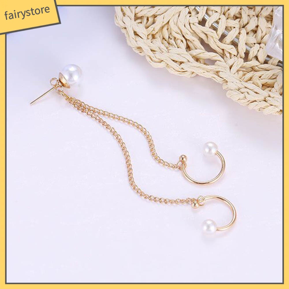 Set 1 / 4 Khuyên Vành Tai Đính Ngọc Trai Giả Thời Trang Cho Nữ