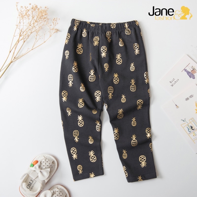Quần legging cotton co giãn 4 chiều bé gái mềm 9-22kg