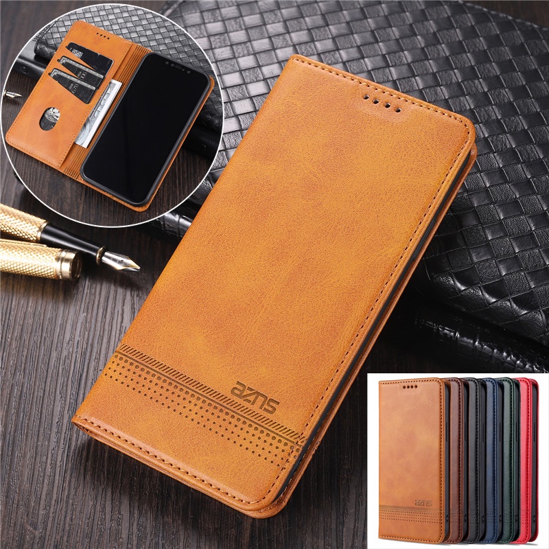 Bao Da Điện Thoại Nắp Lật Từ Tính Có Ngăn Đựng Thẻ Cho Oppo Reno 4 Se 5 Pro A73 A53 A15S A16 A16S A54S K9 Ốp